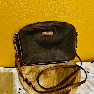 MICHAEL Michael Kors Brown Crossbody Bag with Gold-Tone Hardware